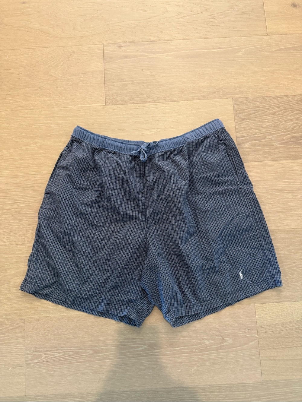Polo by Ralph Lauren Blue Plaid Lounge Shorts with pockets cotton size L